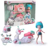 Muñeca Fashion Japonesa con Moto y Accesorios Hello Kitty