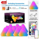 Pack 10 paneles LED triangulares Alexa/Google/Tuya