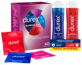 Durex Surprise Mix 40 Condones Surtidos + 2x Lubricante Original H2O