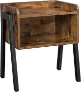 VASAGLE Mesa Auxiliar base metálica y madera