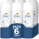 6x50ml Dove Desodorante Roll-On Protección 48 horas
