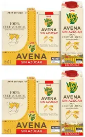 12x1L Vivesoy  Bebida Vegetal de Avena Sin Azúcar