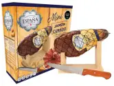 Lote Mini Jamón Curado + Minijamonero + Cuchillo 1 jamon españa