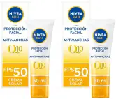 2x40ml NIVEA SUN Q10 Protección Facial Antiedad SPF50+