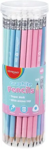 Pack 48 lápices de madera multicolor con goma