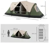 Tienda de campaña familiar para 6-8 personas 450x215x180cm