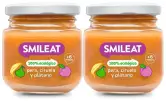 2x130gr Smileat Tarrito de Frutas Ecológicas con Pera, Ciruela y Plátano