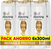 6x Pantene champú + acondicionador + tratamiento 3 en 1 reparación