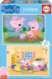 Educa Peppa Pig set de 2 puzzles infantiles con 48 Piezas