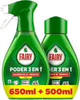 Fairy Pack Poder Sin Remojo Limón: Spray Antigrasa 650ml + Recambio 500ml
