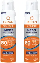 2x75ml Ecran Sunnique Sport Bruma Protectora Rostro y Cuerpo SPF 50 2x75ml Ecran Sunnique Sport Bruma Protectora Rostro y Cuerpo SPF 50