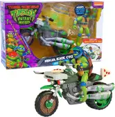Tortugas Ninja Ninja Kick Cycle Vehículo y Figura de Leonardo