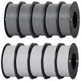 10KG Filamento PETG 3D Kingroon blanco/gris