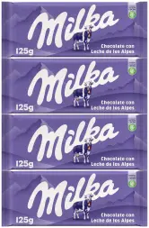 4 tabletas chocolate con leche Milka  