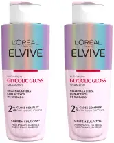 2x L'Oréal Paris Pack ELVIVE Glycolic Gloss Champú