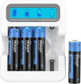 Cargador de pilas AA + 4 pilas 1.5V LCD