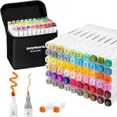 60 rotuladores de colores AnyMark doble punta