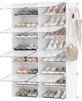 SONGMICS Mueble Zapatero Plástico 8 compartimentos 32 pares