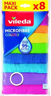 Set de 8 bayetas Microfibras Colors Vileda Set de 8 bayetas Microfibras Colors Vileda