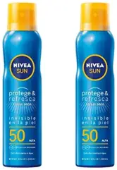 2x200ml NIVEA Sun Protege Y Refresca Spray Fp50 2x200ml NIVEA Sun Protege Y Refresca Spray Fp50