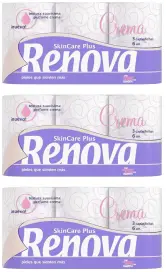 24x rollos Renova Skin Care Plus papel higiénico decorado