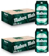 56x 33cl Latas Mahou Clásica Cerveza Dorada Lager
