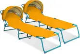 2x sillas de playa con toldo 4 posiciones