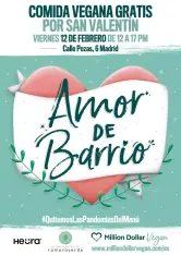 Comida vegana GRATIS 12 febrero por San Valentín