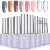 Pack 6 esmaltes gel + base
