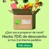 HelloFresh resuelve tus cenas · Hasta 70€ dto
