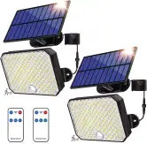 2x Luz Solar Exterior con Sensor de Movimiento 190 LED 6000lm IP65