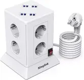 Regleta Vertical 8 Enchufes + 8 USB