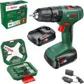 Taladro percutor  inalámbrico Bosch EasyImpact + Set Brocas + 2 baterías