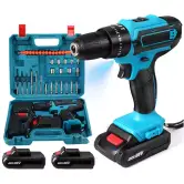 Taladro percutor inalámbrico 28V + 2 Baterías + Maletín + Accesorios