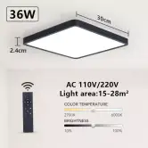 Lámpara de techo LED Marpou 36W + Mando