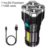 Minilinterna Recargable USB 5 diodos COB