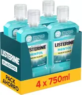 4x 750 ml Listerine Mentol Sabor Suave