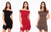 Vestido corto hombros descubiertos Pull&Bear