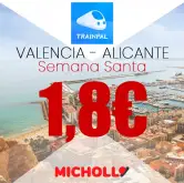 Viaje chollo en tren desde Valencia a Alicante en Semana Santa