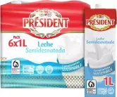 6x 1L Leche Président semidesnatada