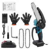 Mini motosierra de poda eléctrica 6" + batería + Accesorios Mini motosierra de poda eléctrica 6" + batería + Accesorios