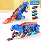 Camión dinosaurio 3 en 1 con pista plegable
