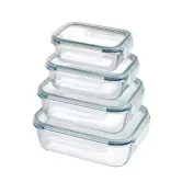 Juego 4 Fiambreras Cristal Borosilicato MaxHome con tapas