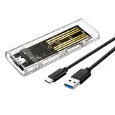 Carcasa transparente Dual SSD NVMe PCIe USB-C 10Gbps