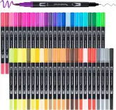 48 Rotuladores Dual Brush Gruesos y Finos