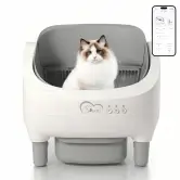 Caja de arena autolimpiante con tapa abierta para gatos Doel