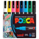 Estuche 8 Marcadores Punta Fina 0.9mm-1.3mm Posca