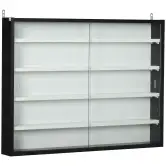 Vitrina de Pared para Colecciones con Estantes Ajustables y Puertas de Vidrio