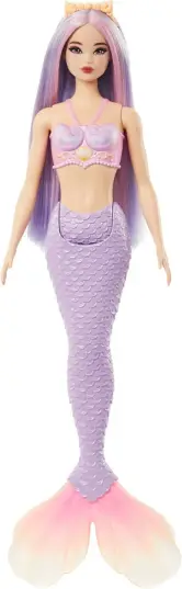 Barbie Sirena con Cabello de Fantasía Rosa y Morado