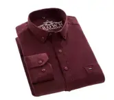 Camisa manga larga de tela de pana 